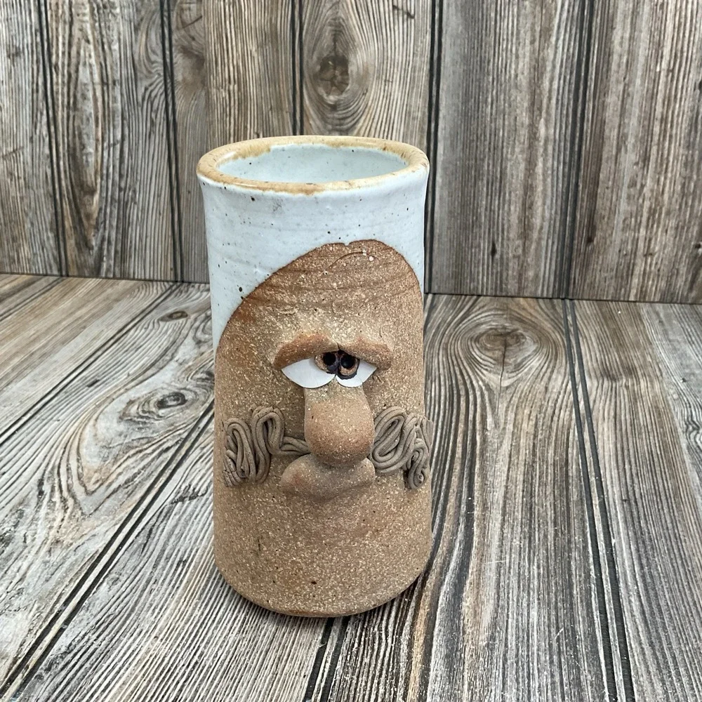 Stoneware Face Mug Vintage 3-D Golden Age Mustache Old Men 7